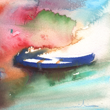 绘画 标题为“A Boat in Lanzarote” 由Miki De Goodaboom, 原创艺术品, 水彩
