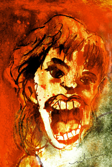 Peinture intitulée "Mick Jagger" par Miki De Goodaboom, Œuvre d'art originale, Huile