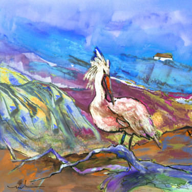 Painting titled "Pelican From The Do…" by Miki De Goodaboom, Original Artwork, Acrylic