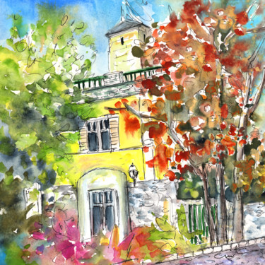 Картина под названием "Autumn In Bergamo 02" - Miki De Goodaboom, Подлинное произведение искусства, Акварель