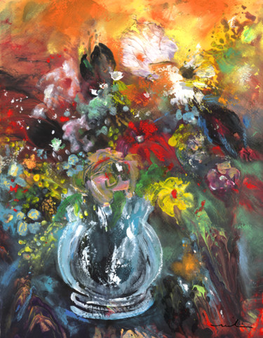 Peinture intitulée "Wild Flowers In A G…" par Miki De Goodaboom, Œuvre d'art originale, Acrylique
