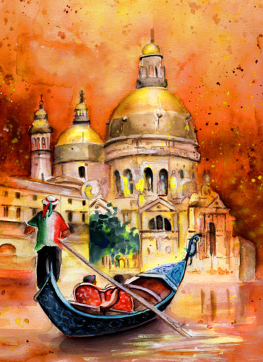 Pintura titulada "Venice Authentic" por Miki De Goodaboom, Obra de arte original, Acuarela