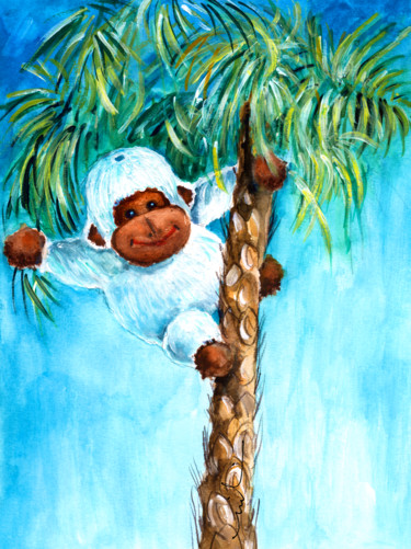 "Coconut" başlıklı Tablo Miki De Goodaboom tarafından, Orijinal sanat, Suluboya
