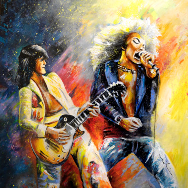 Peinture intitulée "Led Zeppelin Passion" par Miki De Goodaboom, Œuvre d'art originale, Acrylique