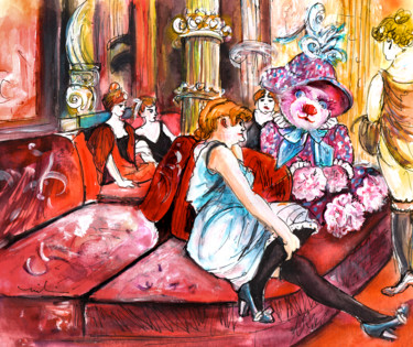 Schilderij getiteld "Bearnadette In The…" door Miki De Goodaboom, Origineel Kunstwerk, Aquarel