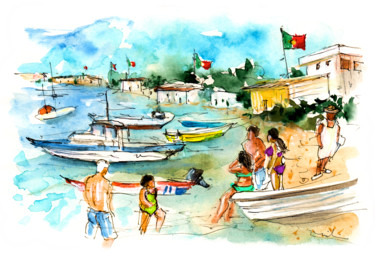 Картина под названием "Farol Island 02" - Miki De Goodaboom, Подлинное произведение искусства, Чернила