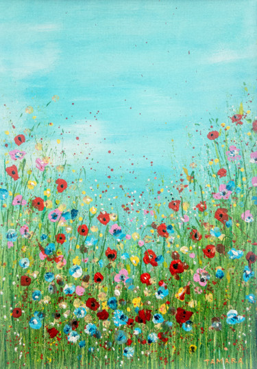 Painting titled "Summer flowers" by Tamara Bakhsinyan, Original Artwork, Acrylic