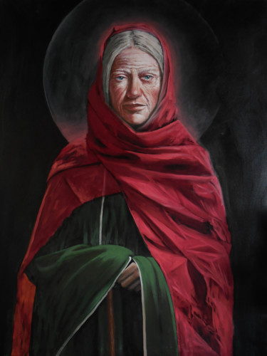 Painting titled "Saint Xenia de Sain…" by Goran Vojinovic (VoG), Original Artwork, Oil