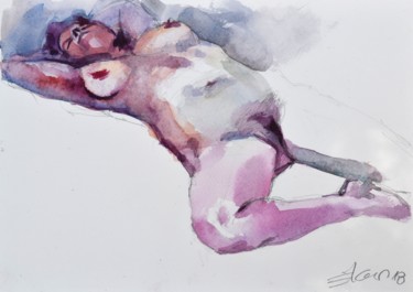 제목이 "Pose couchée fémini…"인 미술작품 Goran Žigolić (watercolors)로, 원작, 수채화