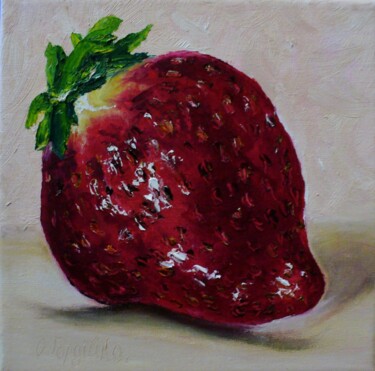 Schilderij getiteld "Strawberry" door Oksana Gordijko, Origineel Kunstwerk, Olie