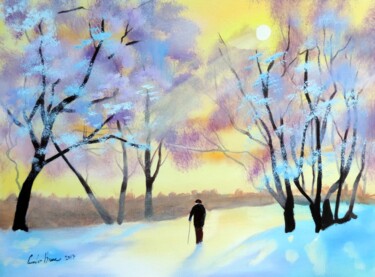 Peinture intitulée "winter light" par Gordon Bruce, Œuvre d'art originale, Huile