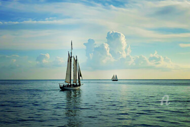 Fotografía titulada "sailboats florida" por Gor Don(Gnie), Obra de arte original, Fotografía digital