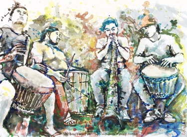 绘画 标题为“The band played on” 由Gordonartist1, 原创艺术品, 丙烯