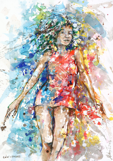 Malerei mit dem Titel "Color & moves" von Gordonartist1, Original-Kunstwerk, Acryl