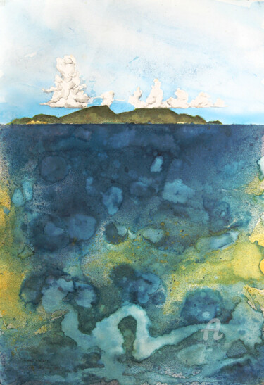 Pintura intitulada "Deep Waters" por Gordonartist1, Obras de arte originais, Acrílico