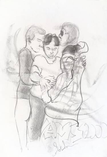 Zeichnungen mit dem Titel "3some dance, untitl…" von Gordonartist1, Original-Kunstwerk, Graphit