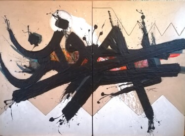 Peinture intitulée "racines" par Omar Gourane, Œuvre d'art originale, Acrylique