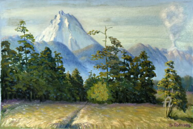 Malarstwo zatytułowany „Activ volcano Gorel…” autorstwa Govoroff Vladimir, Oryginalna praca, Olej