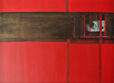 Картина под названием "Reflexion I" - Gracianne Vallet, Подлинное произведение искусства, Масло Установлен на Деревянная рам…