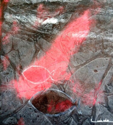 Peinture intitulée "Red abstract ghost…" par Grácio Freitas, Œuvre d'art originale, Acrylique