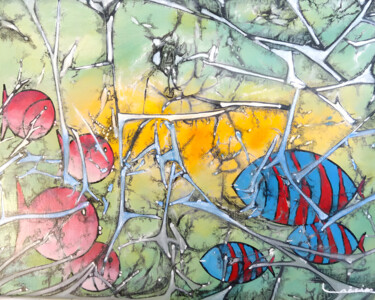 Pintura titulada "Peixes fixes #7" por Grácio Freitas, Obra de arte original, Acrílico Montado en Bastidor de camilla de mad…