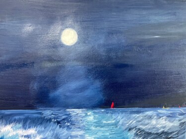 Painting titled "Sail Away into the…" by Graeme Callaghan, Original Artwork, Oil Mounted on Wood Stretcher frame