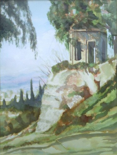 Pintura intitulada "TEMPLETE" por Manuel Granai, Obras de arte originais, Aquarela