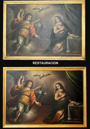 Pintura intitulada "ANUNCIACIÓN" por Manuel Granai, Obras de arte originais, Óleo