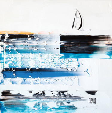Schilderij getiteld "Boat trip" door Nikita Grazhevskiy, Origineel Kunstwerk, Acryl Gemonteerd op Houten paneel