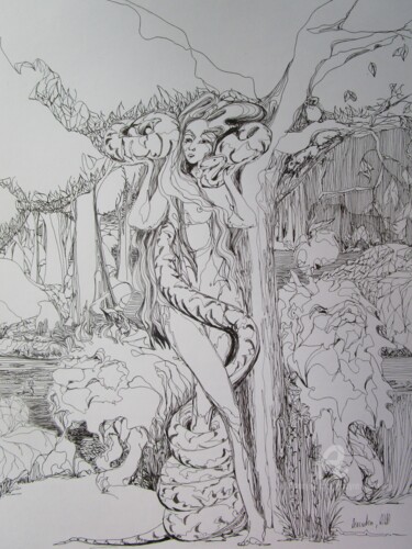 Zeichnungen mit dem Titel "Lilith 3a, countess…" von Grazyna Hajewski, Original-Kunstwerk, Tinte