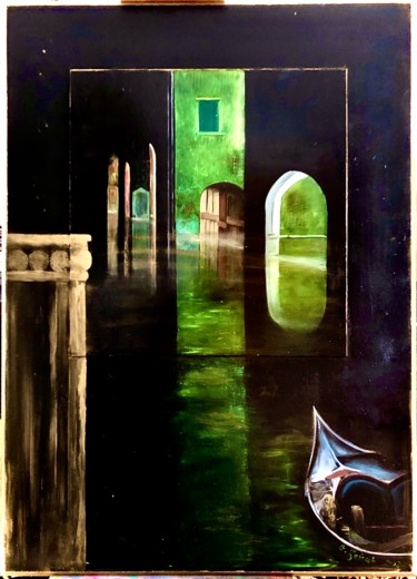 Painting titled "Magic Venice" by Grazyna Jezak, Original Artwork, Oil