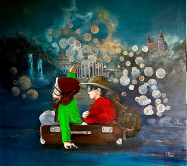 Malarstwo zatytułowany „Dzień Dziecka” autorstwa Grazyna Jezak, Oryginalna praca, Olej