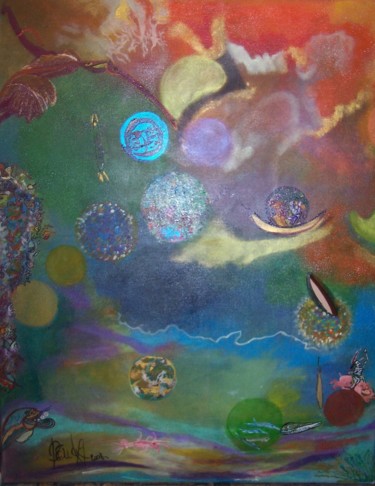 Картина под названием "bulle teint météo" - Pseuda, Подлинное произведение искусства, Акрил