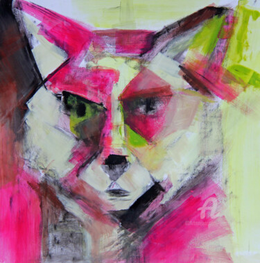 Drawing titled "Pink Foxy" by Sylvie Penet, Original Artwork, Other