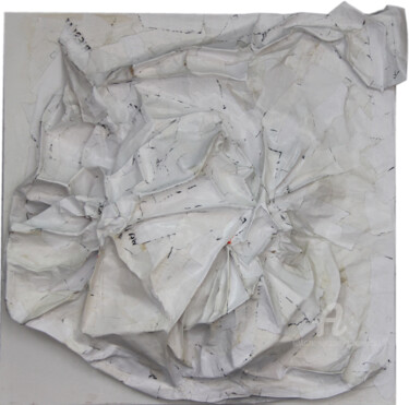 Skulptur mit dem Titel "Chrysalide 2 (Etoil…" von Sylvie Penet, Original-Kunstwerk, Papier maché Auf Keilrahmen aus Holz mon…