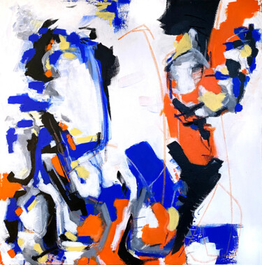 Pittura intitolato "Untitled Orange & B…" da Greg Bryce, Opera d'arte originale, Acrilico Montato su Telaio per barella in l…