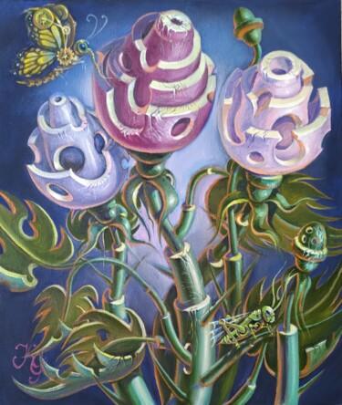 Painting titled "Flowers" by Greg Known, Original Artwork, Oil