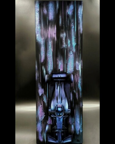 Painting titled "Galaxy" by Grégoire Clement (GMJ), Original Artwork, Ink Mounted on Wood Stretcher frame