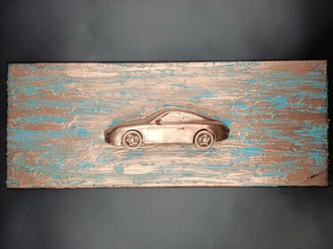 Painting titled "997 Copper S" by Grégoire Clement (GMJ), Original Artwork, Acrylic Mounted on Wood Stretcher frame