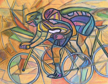 Pintura intitulada "Cyclo" por Grégoire Koboyan (Cricorps), Obras de arte originais, Óleo