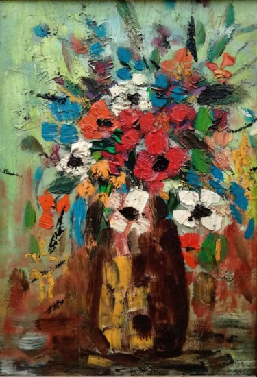 Pittura intitolato "Bouquet de fleurs" da Grégoire Koboyan (Cricorps), Opera d'arte originale, Olio