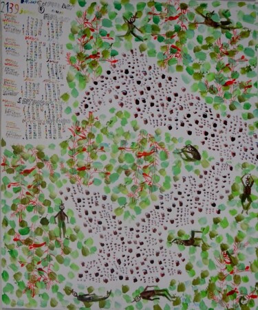 Malarstwo zatytułowany „2139-B  Acacia dacr…” autorstwa Grégoire Koutsandréou, Oryginalna praca, Akryl Zamontowany na Drewni…