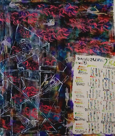 Schilderij getiteld "2244 Fragment de vi…" door Grégoire Koutsandréou, Origineel Kunstwerk, Acryl