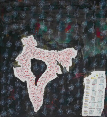 Peinture intitulée "Inde -Calendrier 24…" par Grégoire Koutsandréou, Œuvre d'art originale, Acrylique
