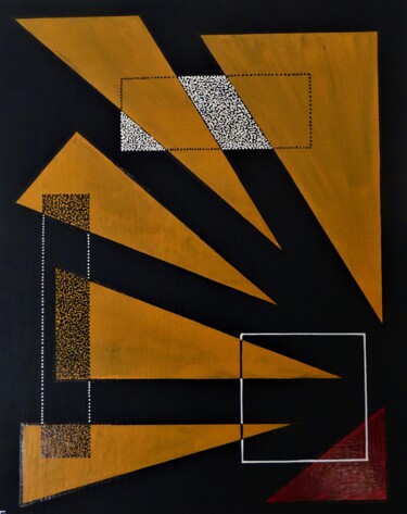 Painting titled "Rising Sun" by Gregör Hosjan, Original Artwork, Acrylic Mounted on Wood Stretcher frame