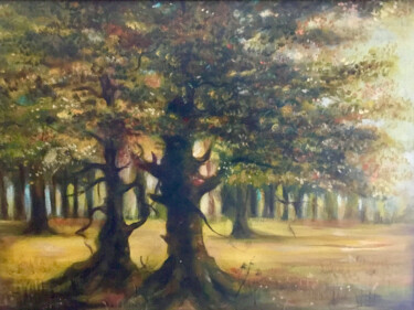 Painting titled "Forest" by Gregory Anoufriev, Original Artwork, Oil