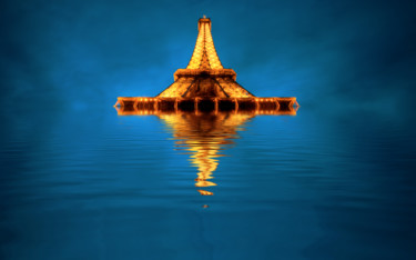 Digitale Kunst mit dem Titel "Eiffel Tower" von Grégory Bianchi, Original-Kunstwerk, Digitale Malerei