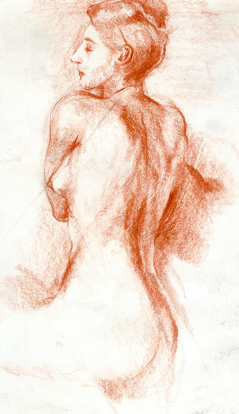 Dibujo titulada "modele vivant sangu…" por Grégory Geng, Obra de arte original, Lápiz