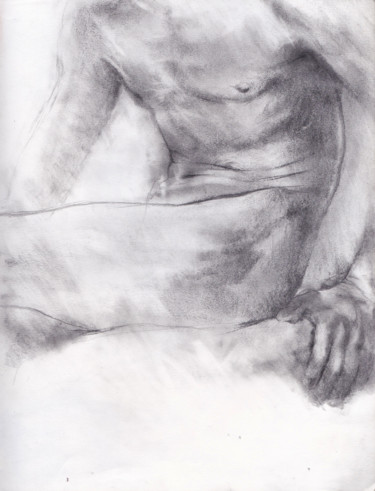 Tekening getiteld "etude nu masculin" door Grégory Geng, Origineel Kunstwerk, Potlood