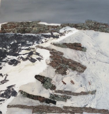 Pittura intitolato "Paysage abstrait 1" da Valérie Gremmo, Opera d'arte originale, Acrilico